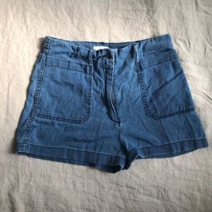 Wilfred high waisted denim shorts